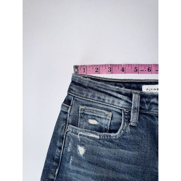 Flying Monkey Jeans High Rise Mom Jeans Distressed Ripped Stretch 90s Ankle 24 - Picture 11 of 16